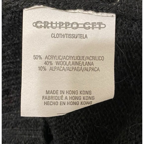 Vintage Emmanuel Ungaro Wool Alpaca Cardigan Women 1X Black Crewneck Retro - Picture 6 of 8